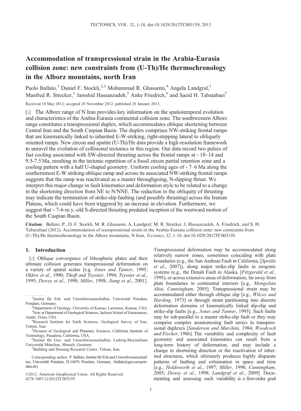 Accommodation of Transpressional Strain in the Arabiaeurasia