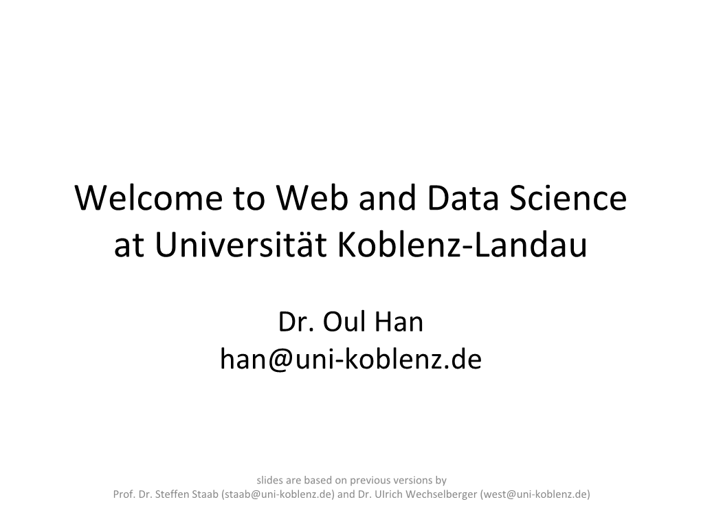 Web and Data Science at Universität Koblenz-Landau