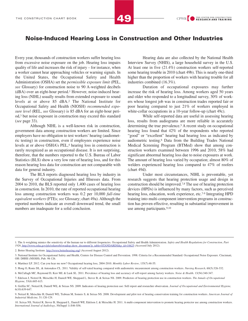 Noise-Induced Hearing Loss in Construction and Other Industries