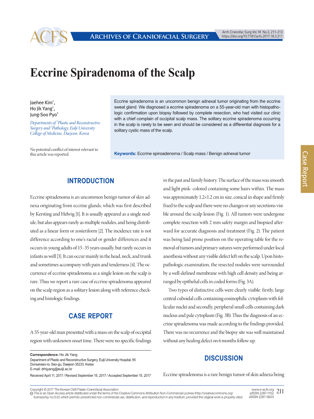 Eccrine Spiradenoma of the Scalp