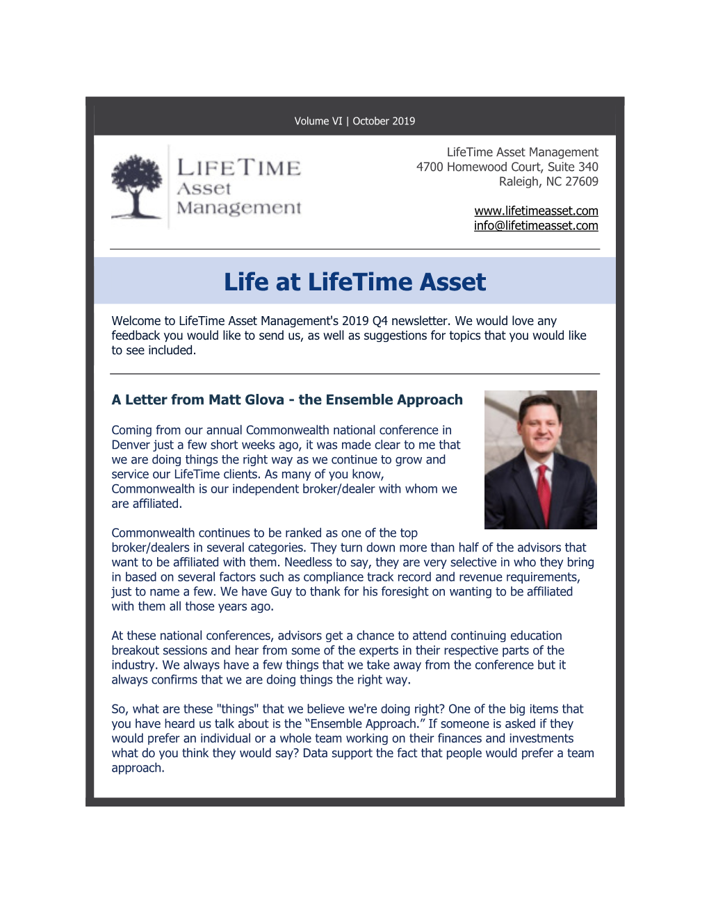 Life at Lifetime Asset