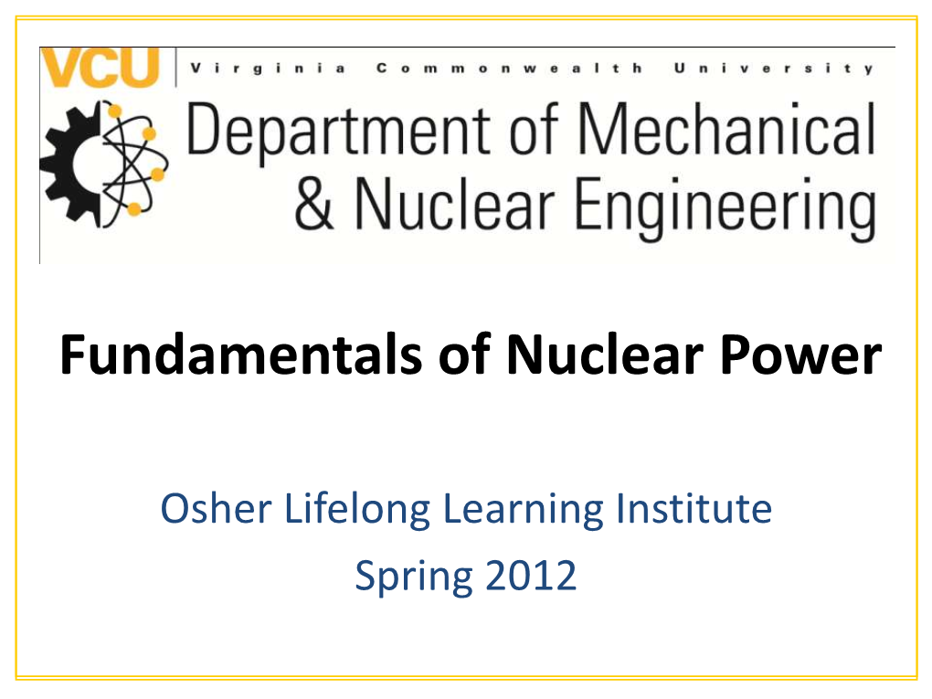 EGRN-630, Nuclear Power Plants