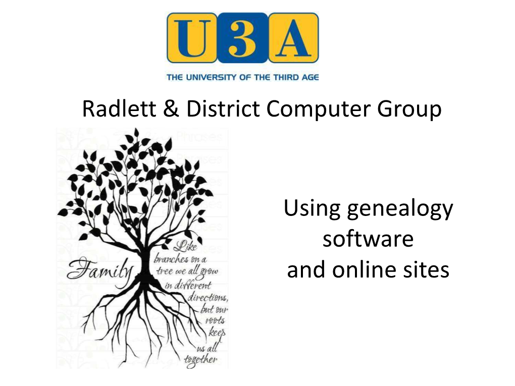 Genealogy Software & On-Line Sites