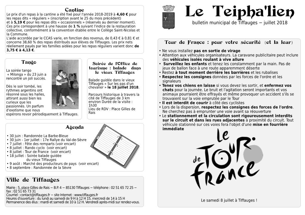 Le Teipha'lien Et À 5,19 € Pour Les Repas Dits « Occasionnels » (Réservés Au Dernier Moment)