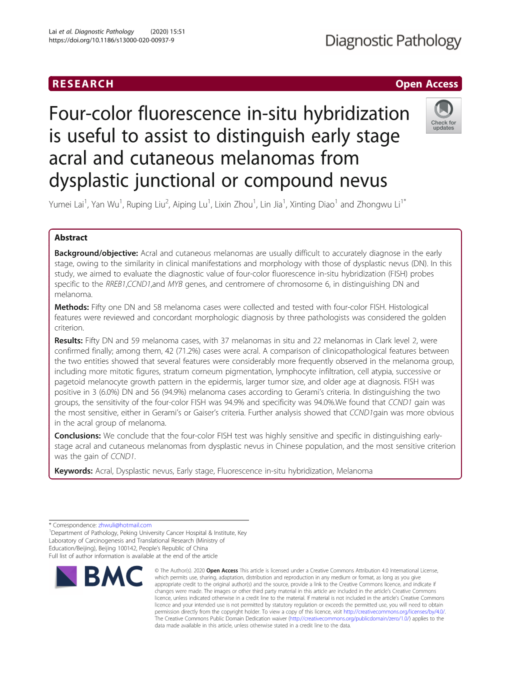 Four-Color Fluorescence In-Situ Hybridization Is Useful to Assist To