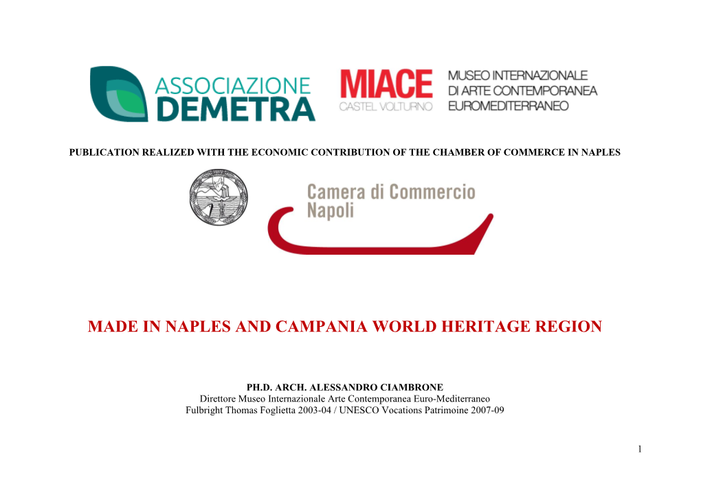 Made in Naples and Campania World Heritage Region