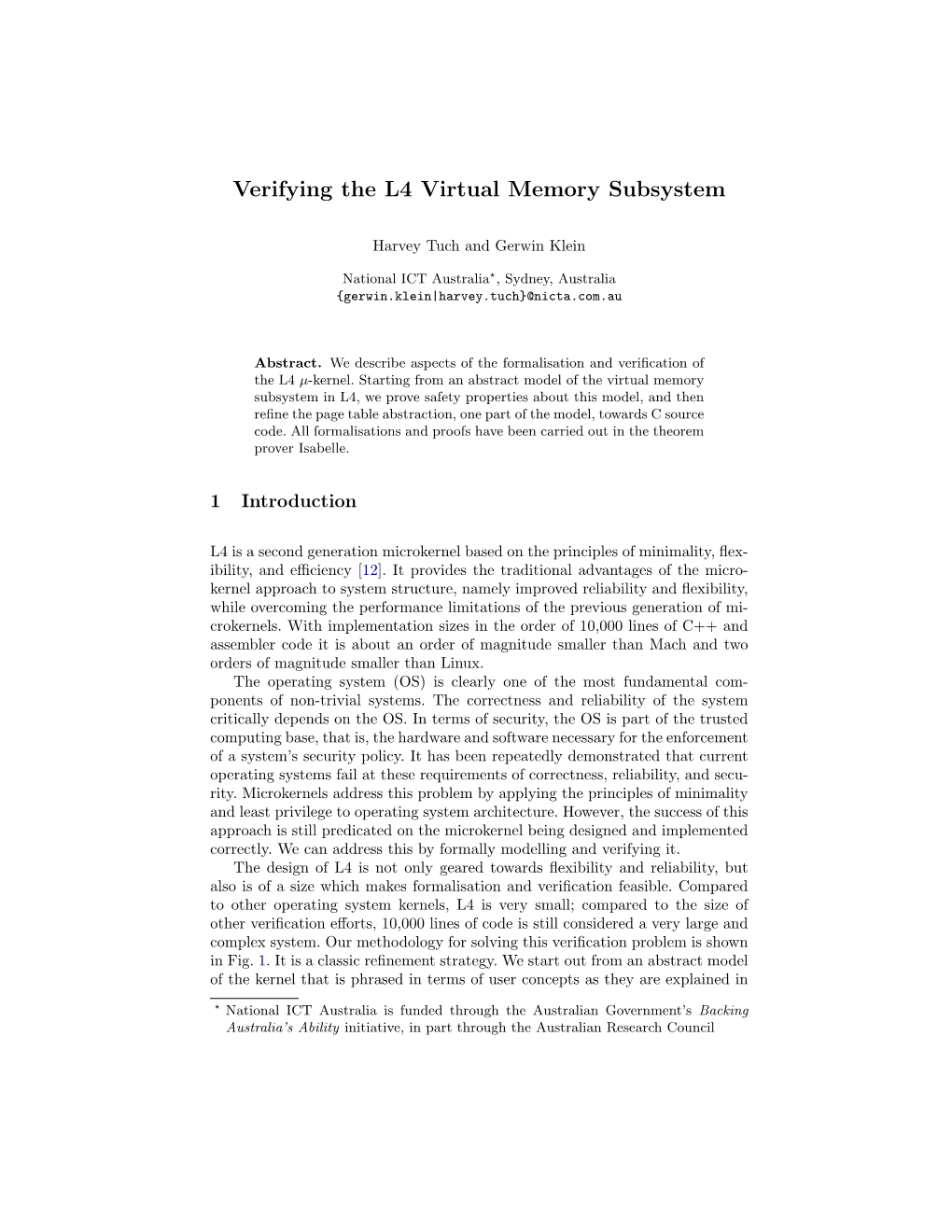 Verifying the L4 Virtual Memory Subsystem