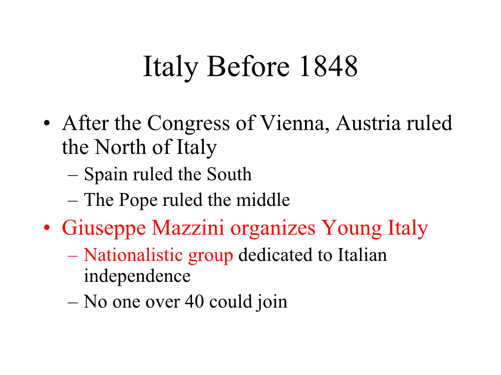 Italy Before 1848