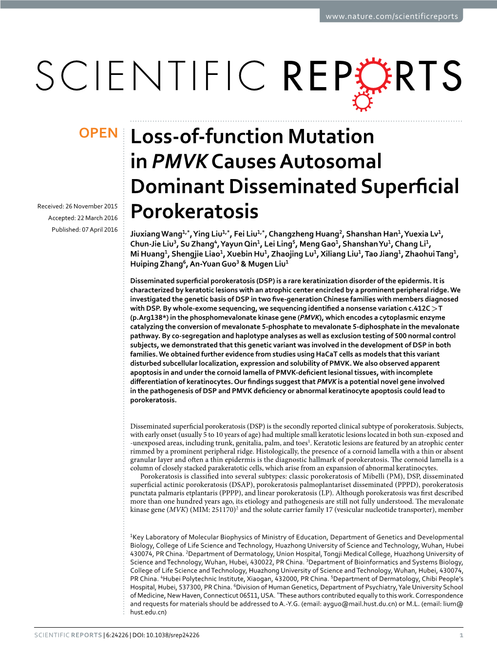 Loss-Of-Function Mutation in PMVK Causes Autosomal Dominant