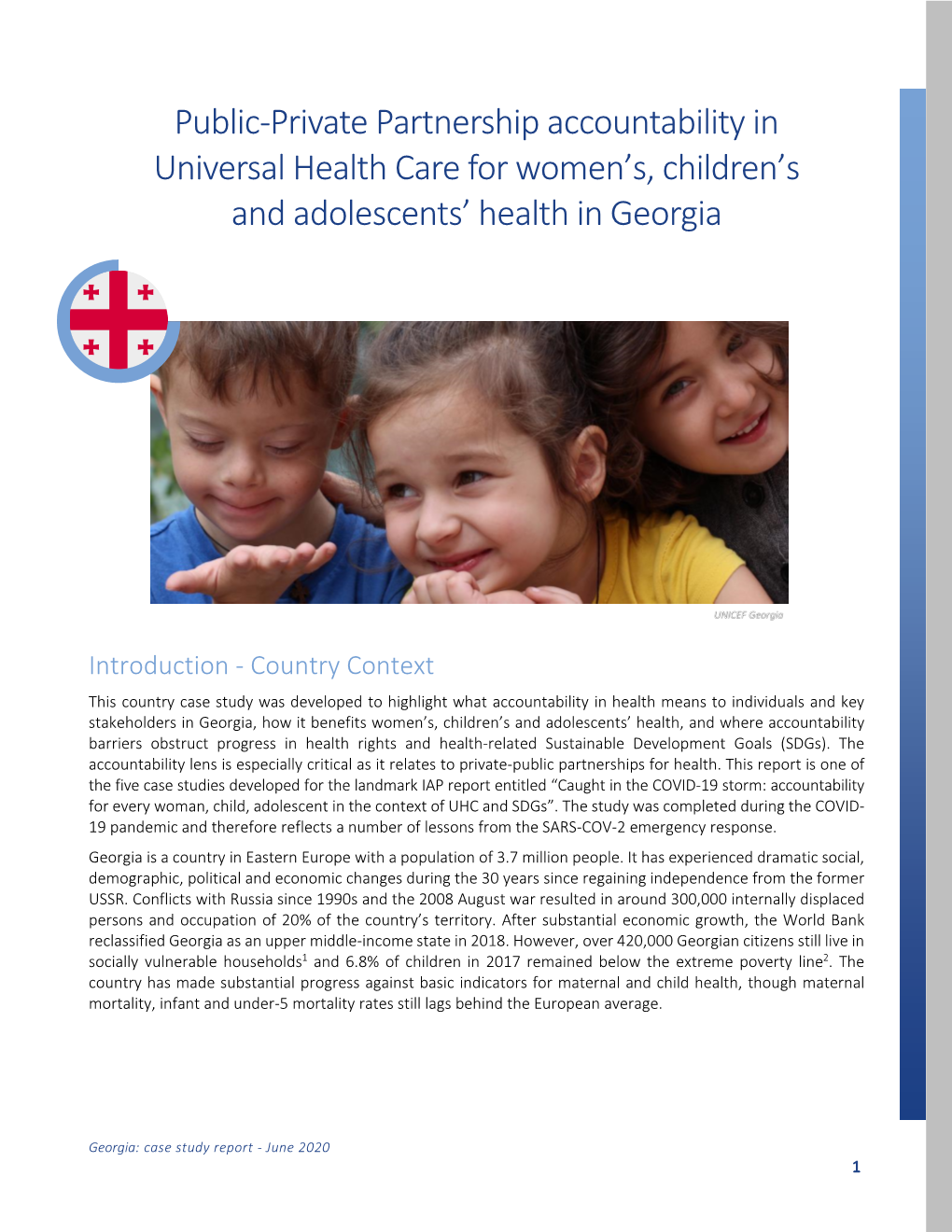 Public-Private Partnership Accountability in Universal Health Care for Women’S, Children’S and Adolescents’ Health in Georgia