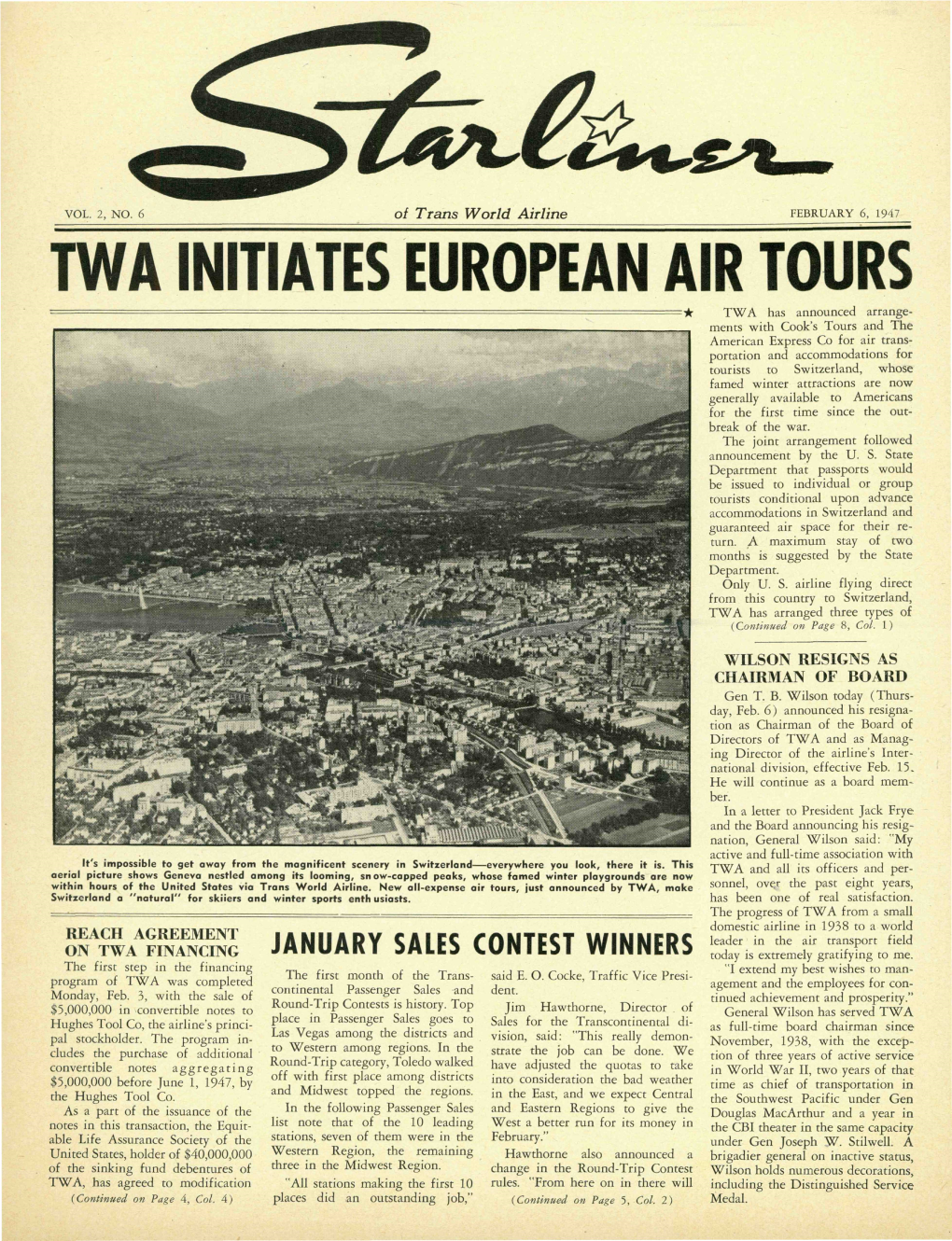 Twa Initiates European Air Tours