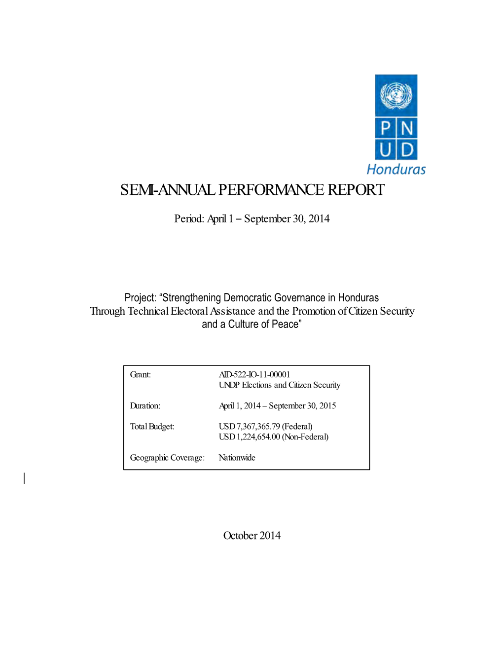 Semi-Annual Performance Report