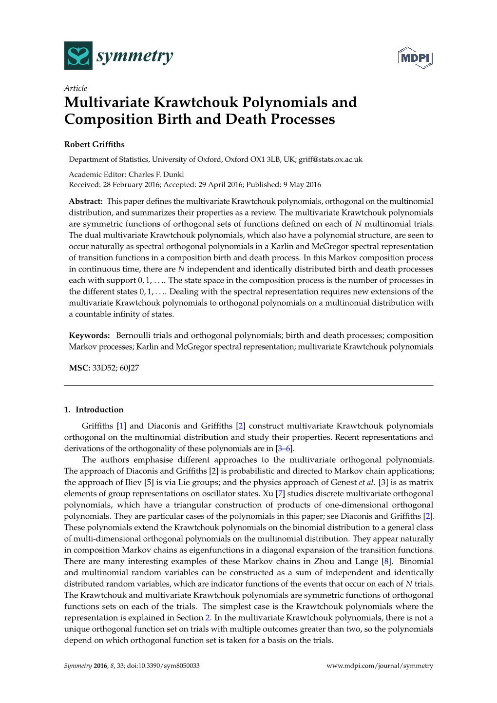 Multivariate Krawtchouk Polynomials and Composition Birth and Death Processes