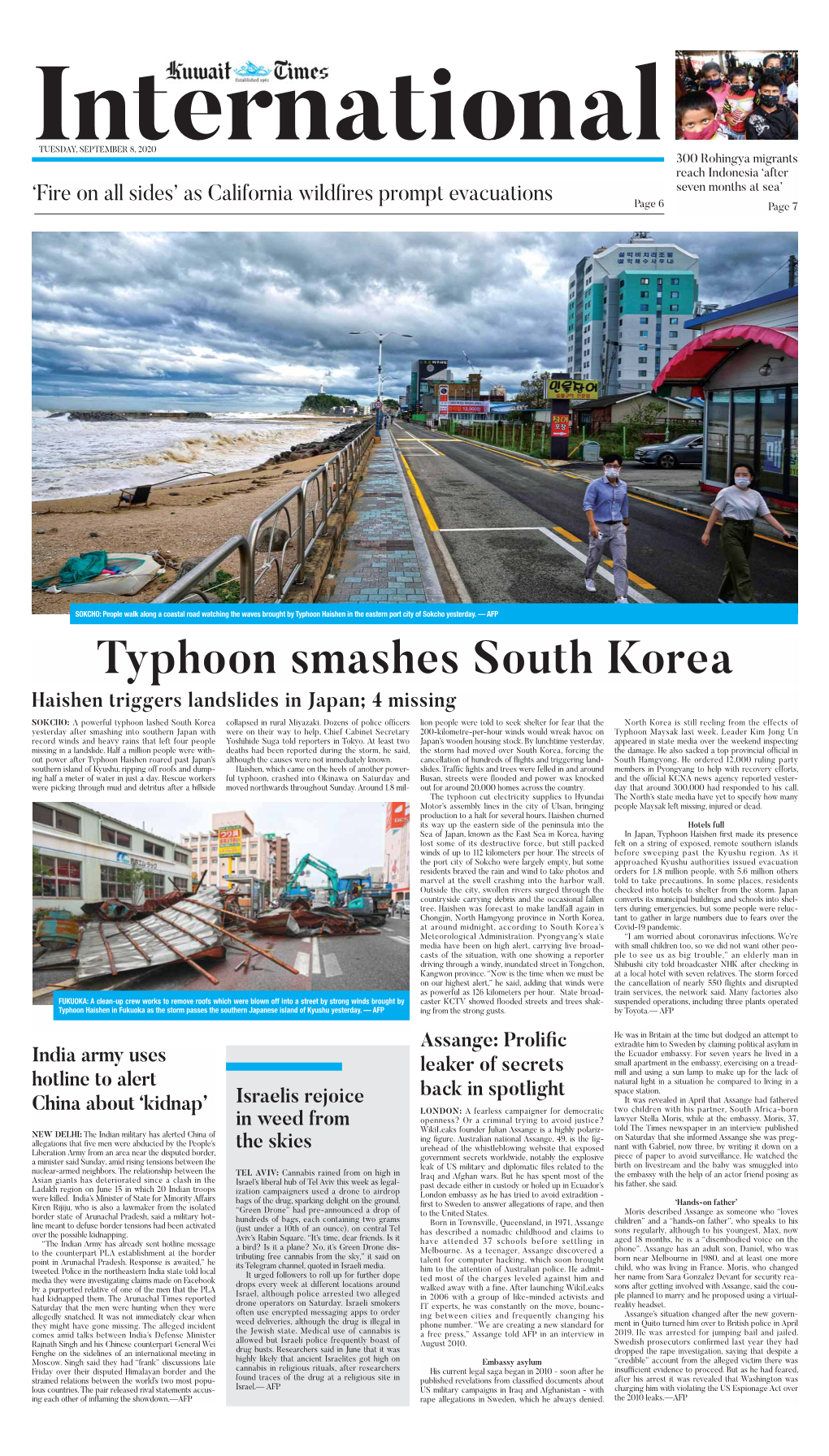 Typhoon Smashes South Korea Haishen Triggers Landslides in Japan; 4 Missing SOKCHO: a Powerful Typhoon Lashed South Korea Collapsed in Rural Miyazaki