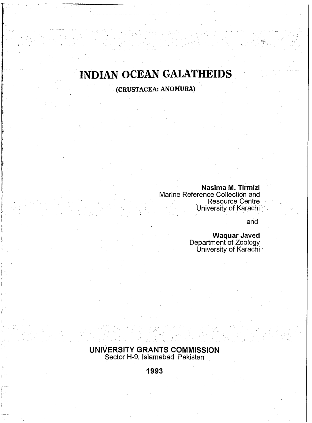 Indian Ocean Galatheids (Crustacea: Anomura)