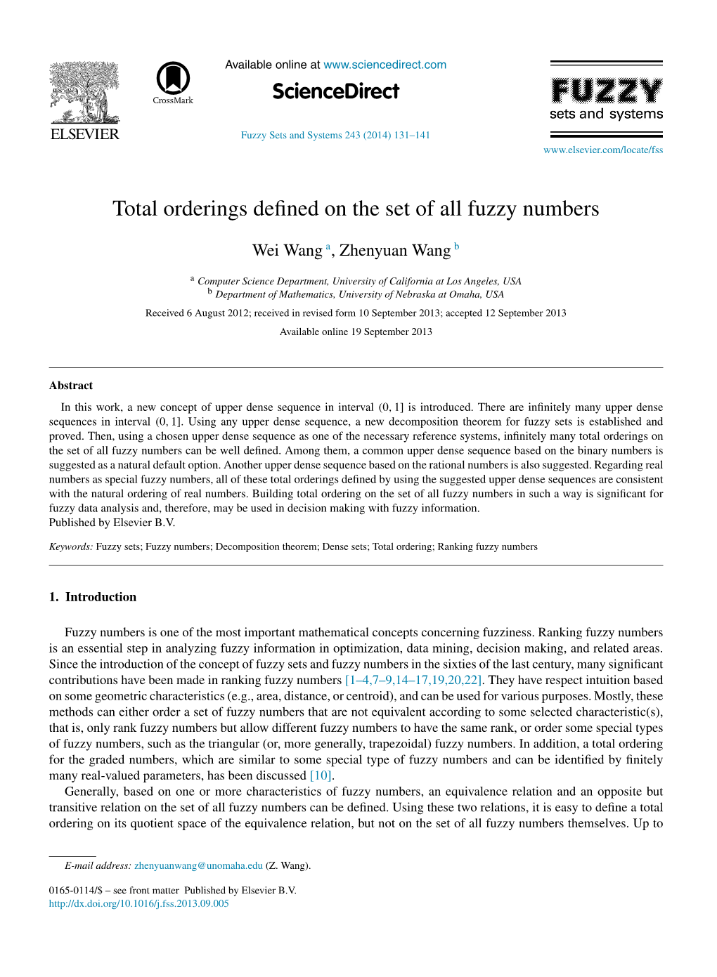 Total Orderings Defined on the Set of All Fuzzy Numbers