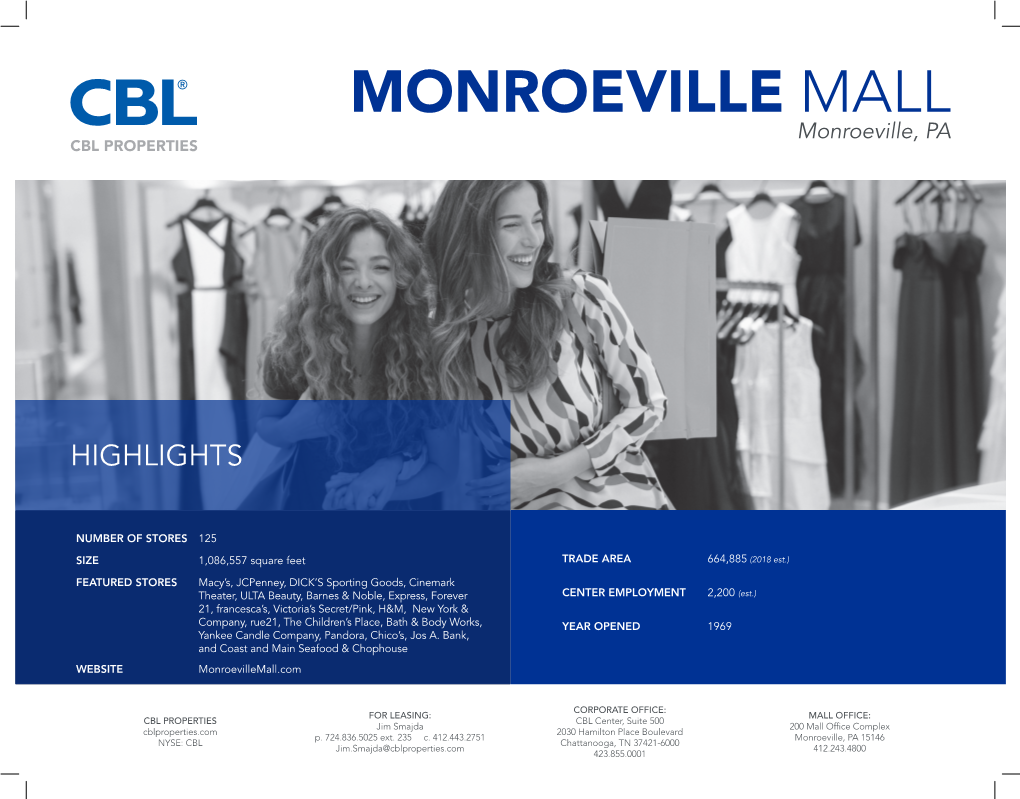 Monroeville Mall-Leasing Sheet-2019.Indd