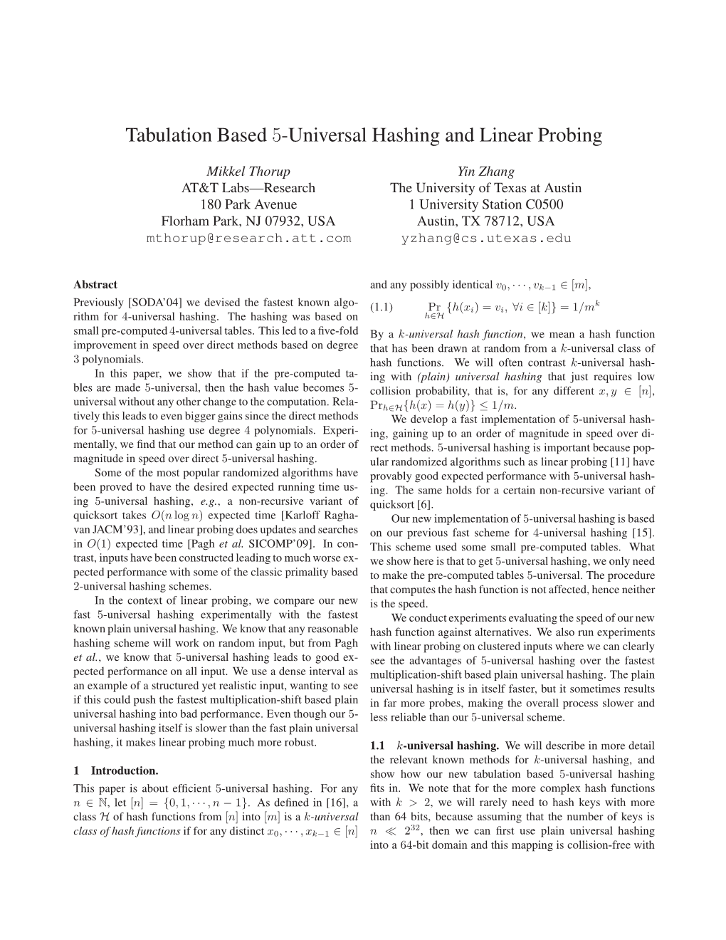 Tabulation Based 5-Universal Hashing and Linear Probing