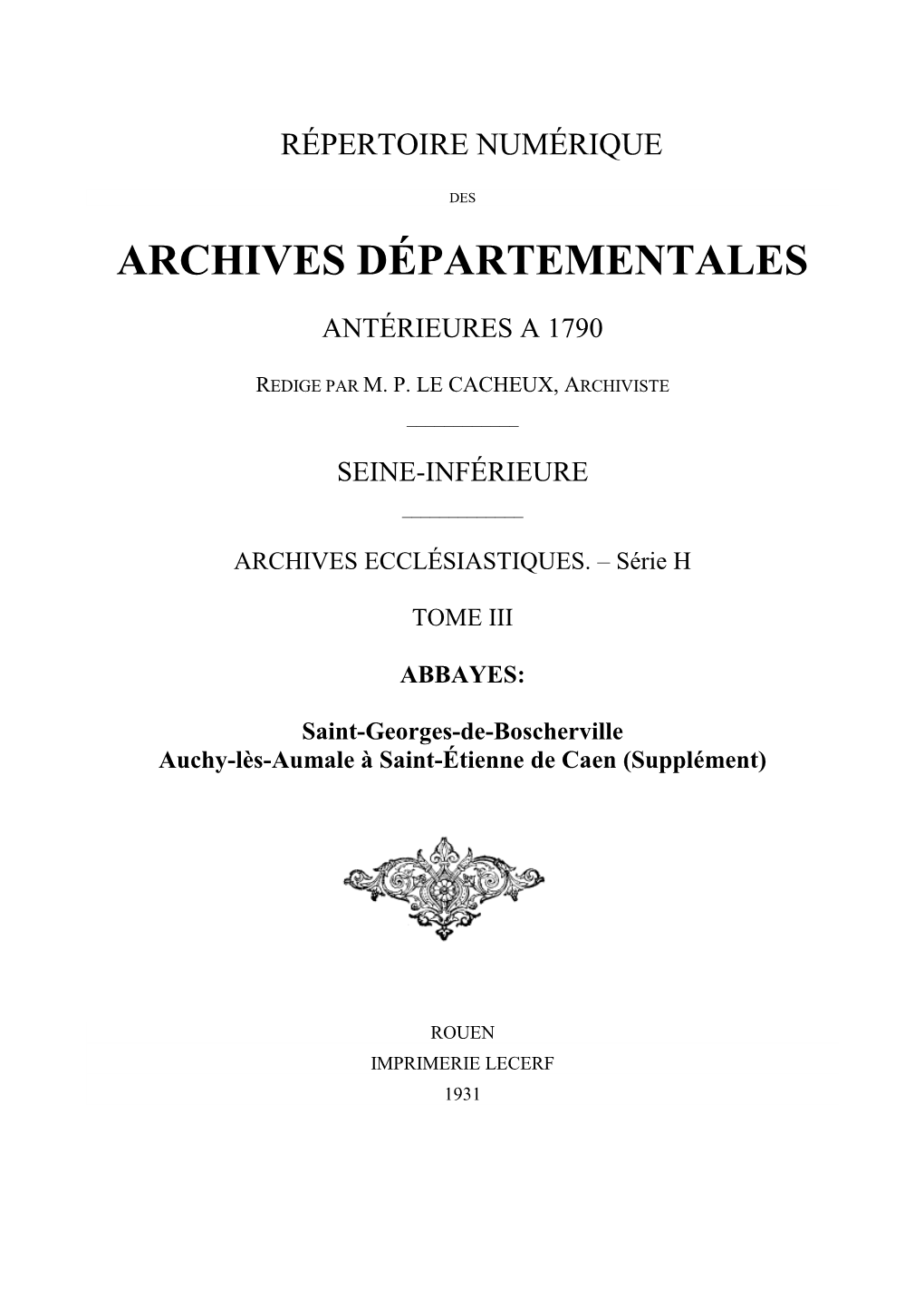 Archives Départementales