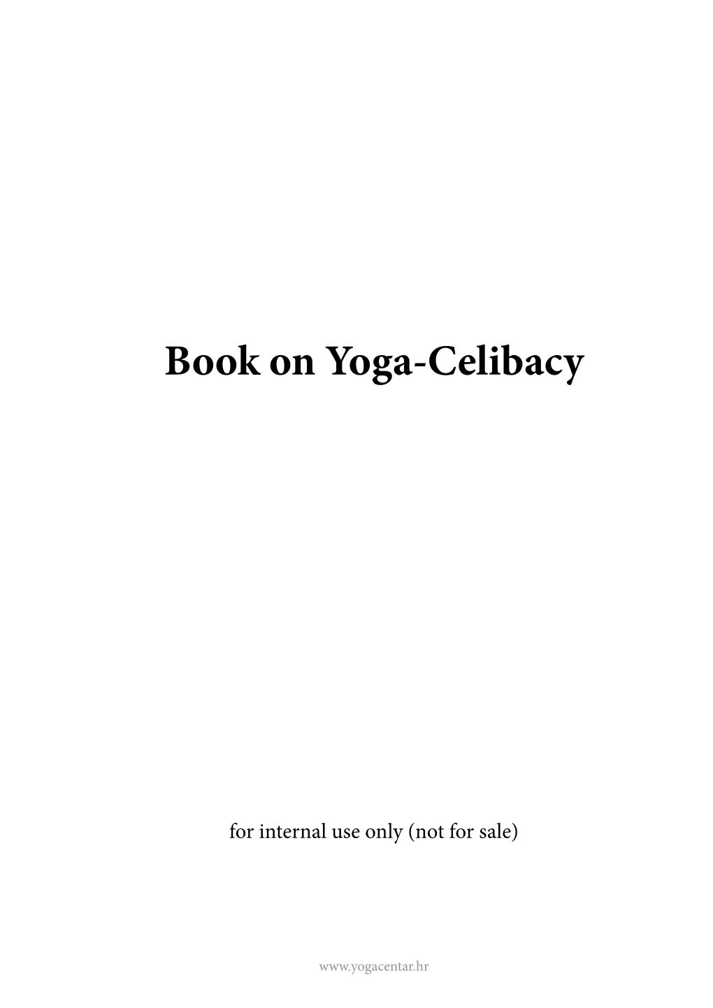 Book on Yoga-Celibacy