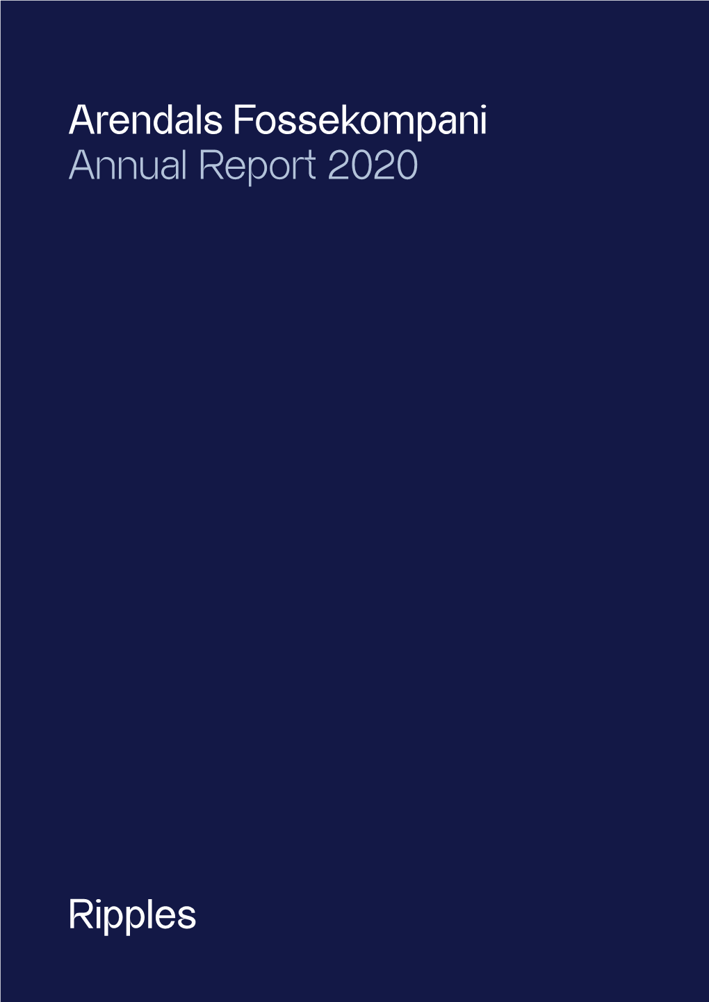 Arendals Fossekompani Annual Report 2020 Ripples