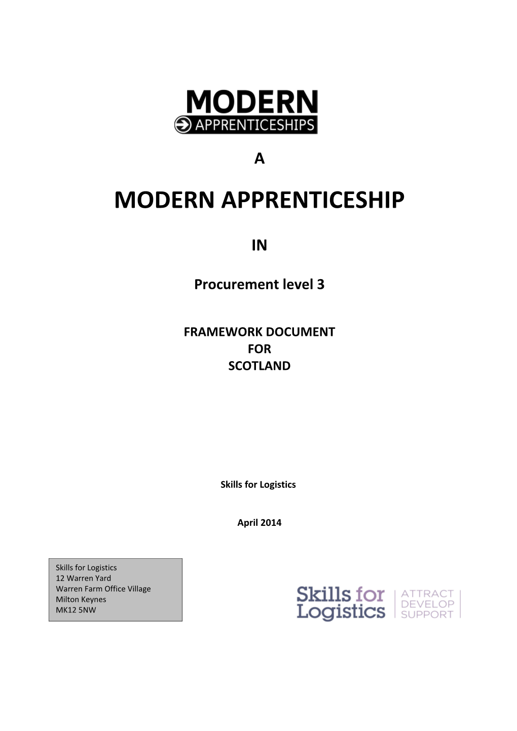 Scottish Modern Apprenticeships Standard Framework Template May 2012