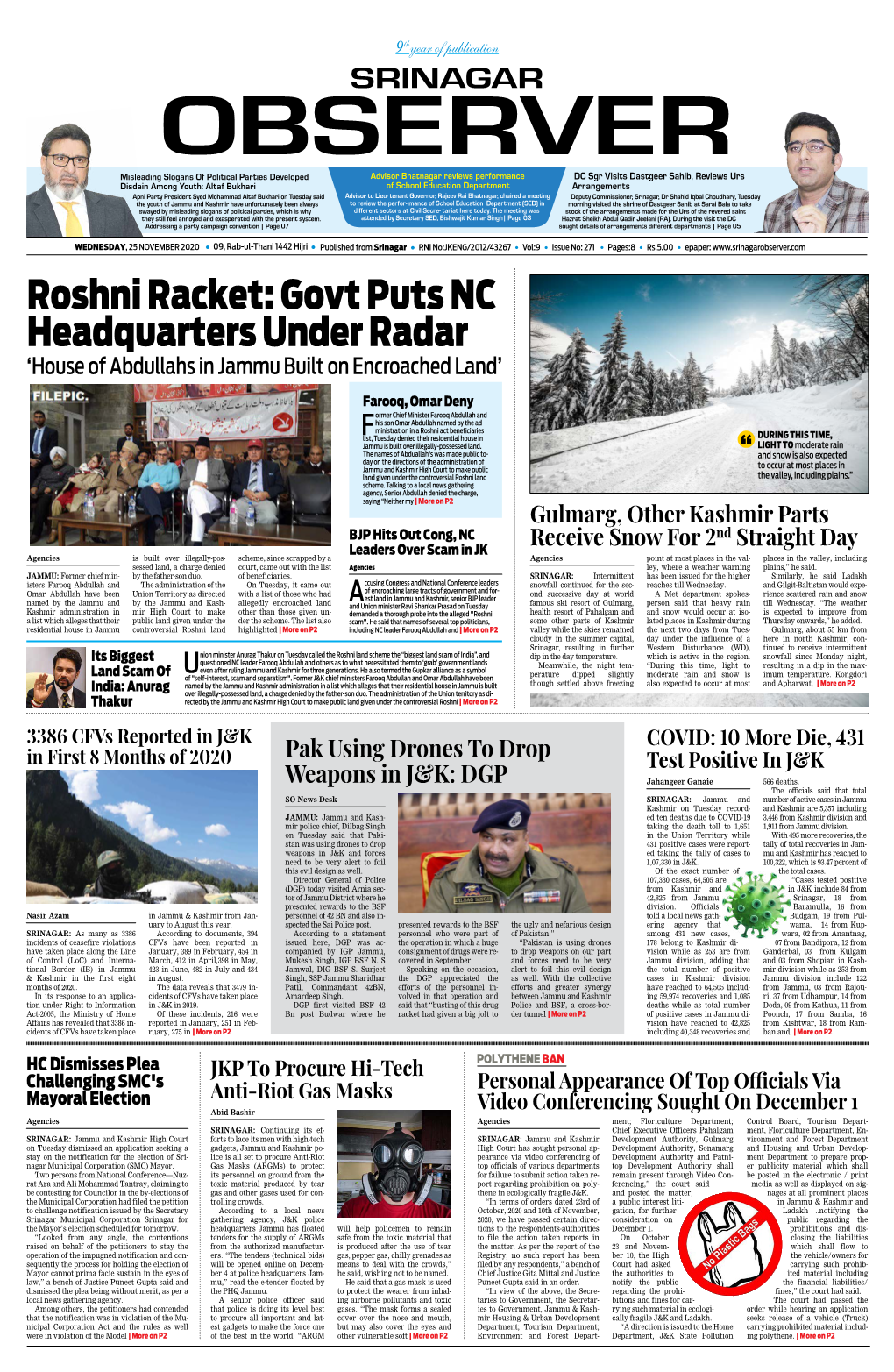 Roshni Racket: Govt Puts NC Headquarters Under Radar ‘House of Abdullahs in Jammu Built on Encroached Land’