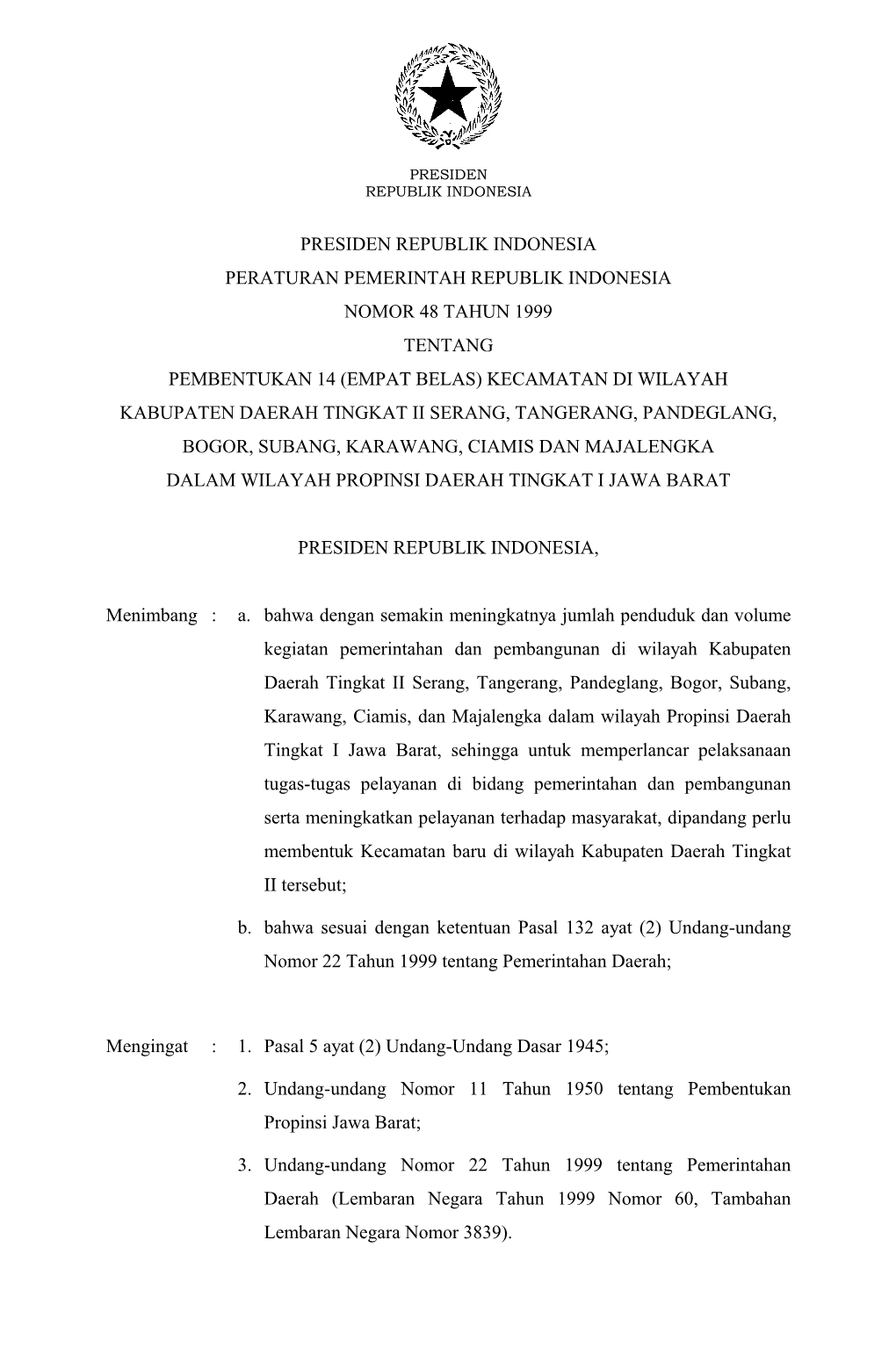 Presiden Republik Indonesia Peraturan Pemerintah