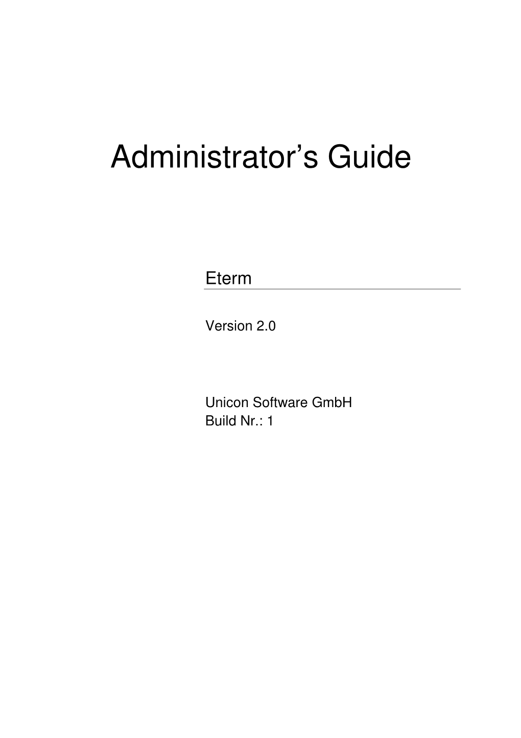 Administrator's Guide