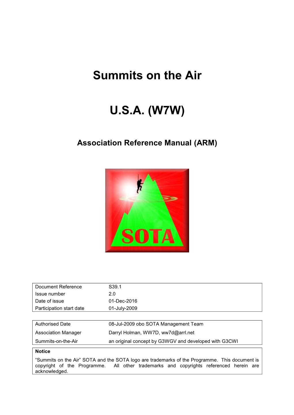 Summits on the Air USA (W7W)