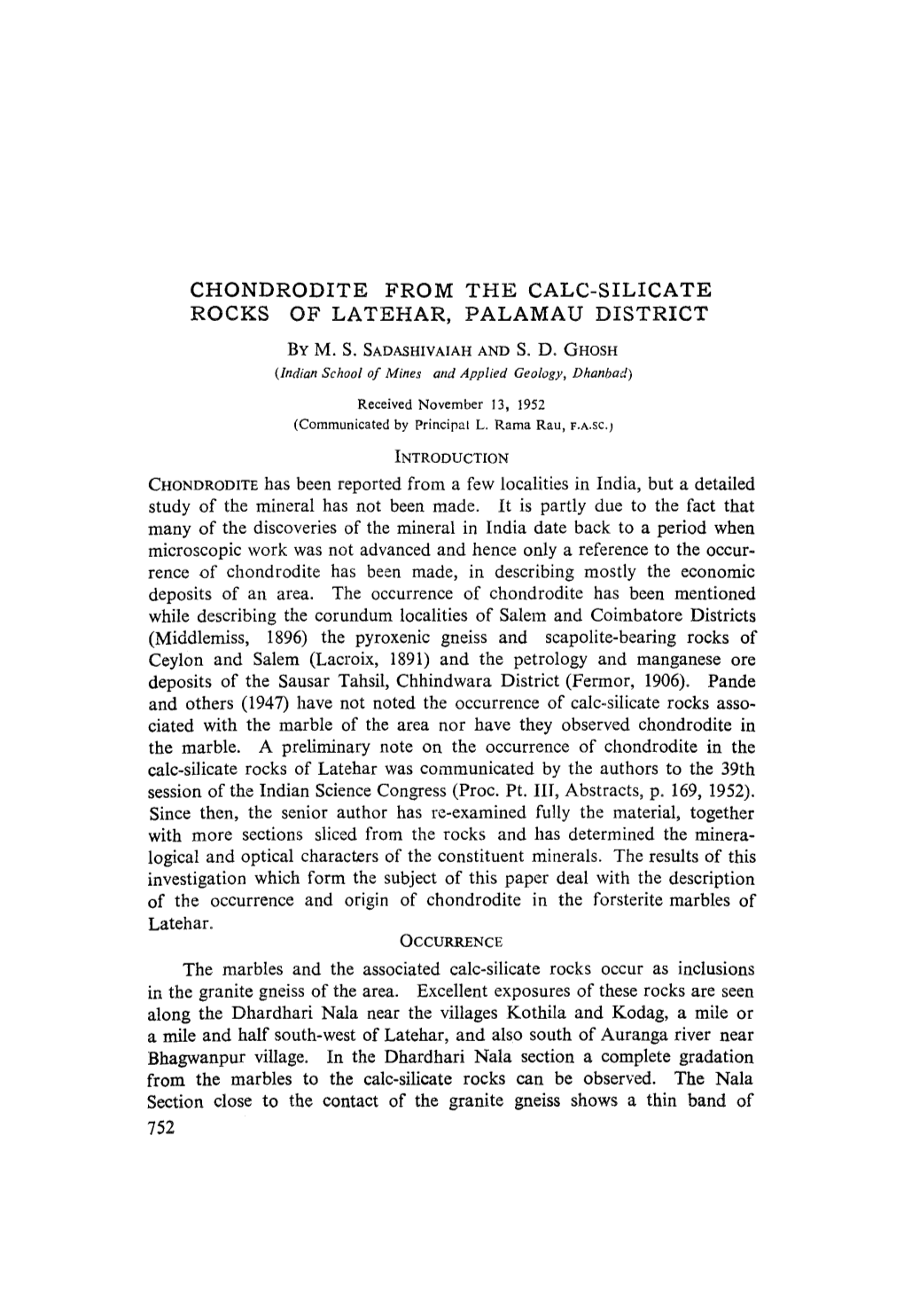 Chondrodite from the Calc-Silicate Rocks of Latehar, Palamau District by M