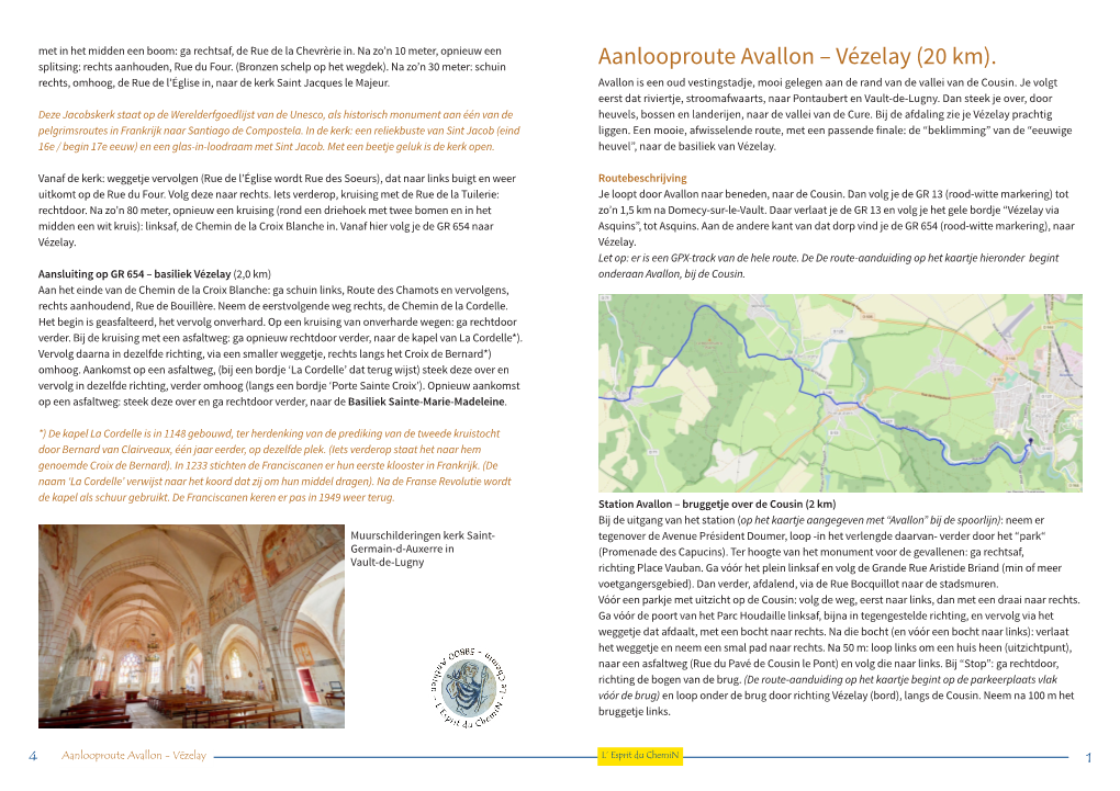 Aanlooproute Avallon – Vézelay (20 Km)