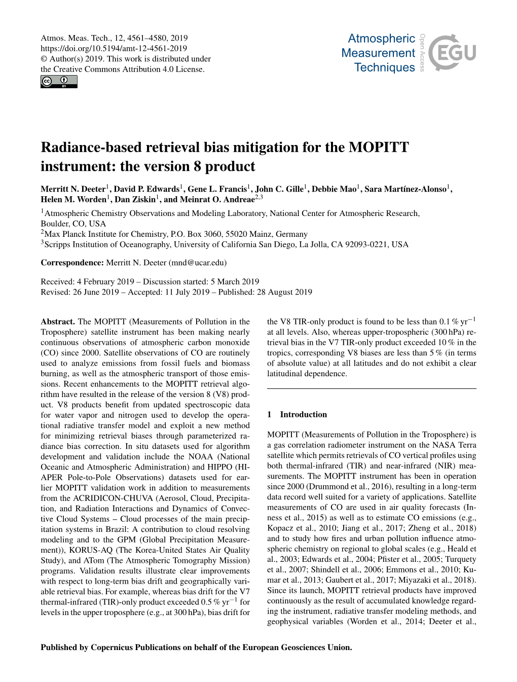 Radiance-Based Retrieval Bias Mitigation for the MOPITT Instrument: the Version 8 Product