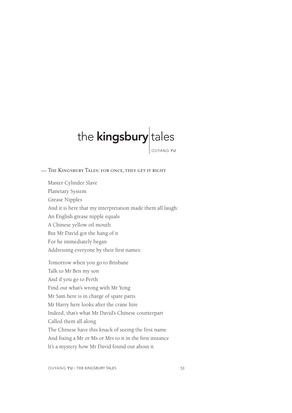 The Kingsbury Tales