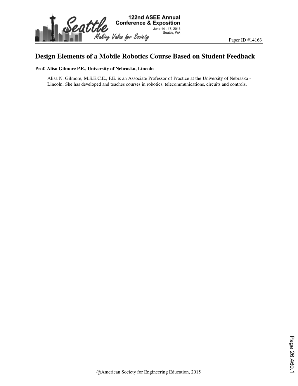 Design Elements of a Mobile Robotics Course Based on Student Feedback