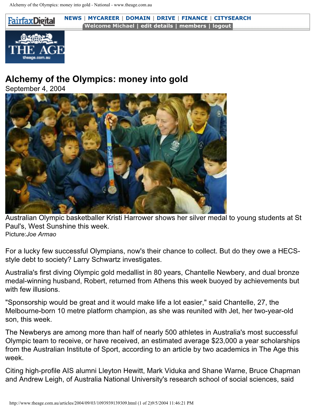 Alchemy of the Olympics: Money Into Gold - National