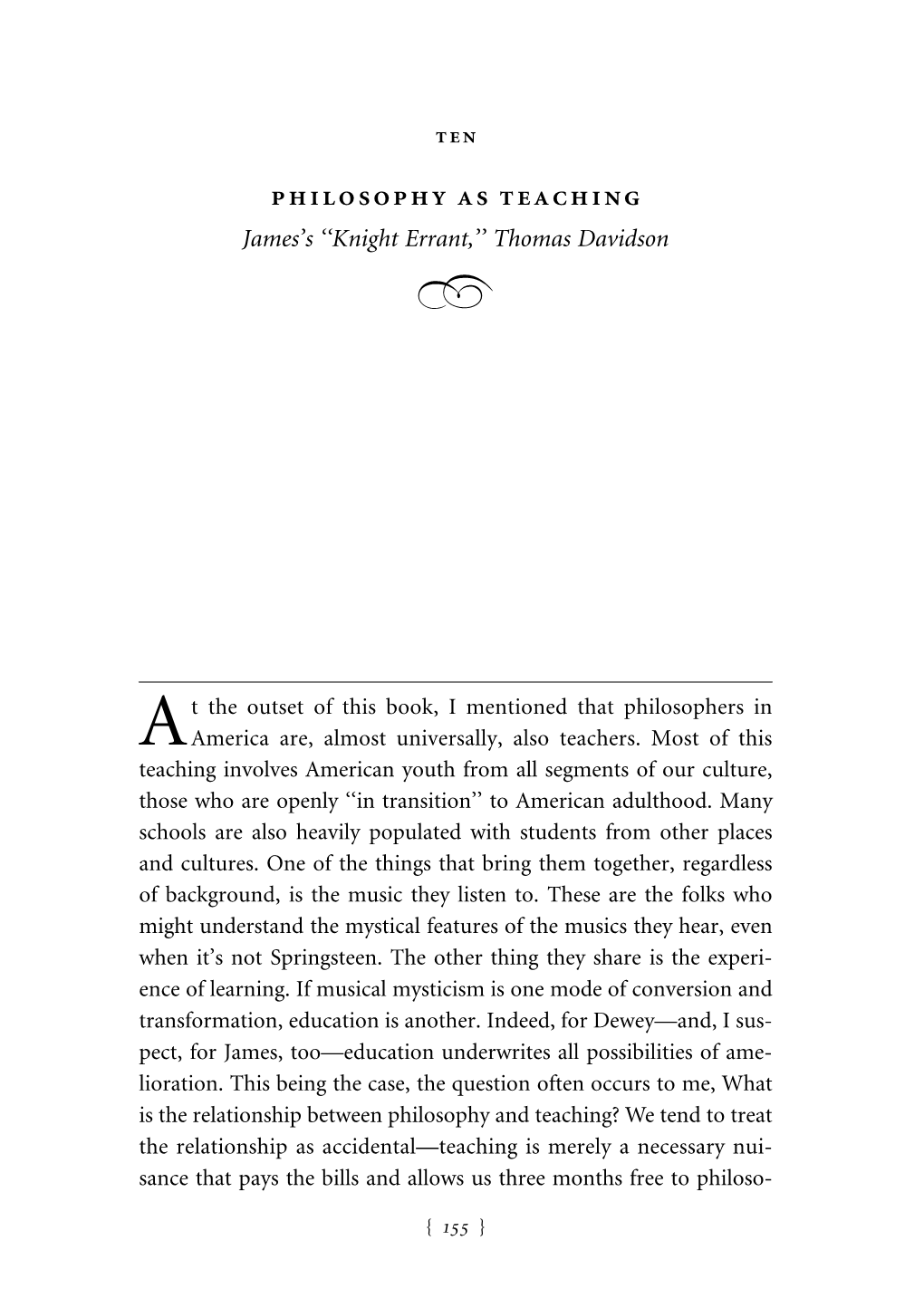 Philosophy As Teaching James’S ‘‘Knight Errant,’’ Thomas Davidson 