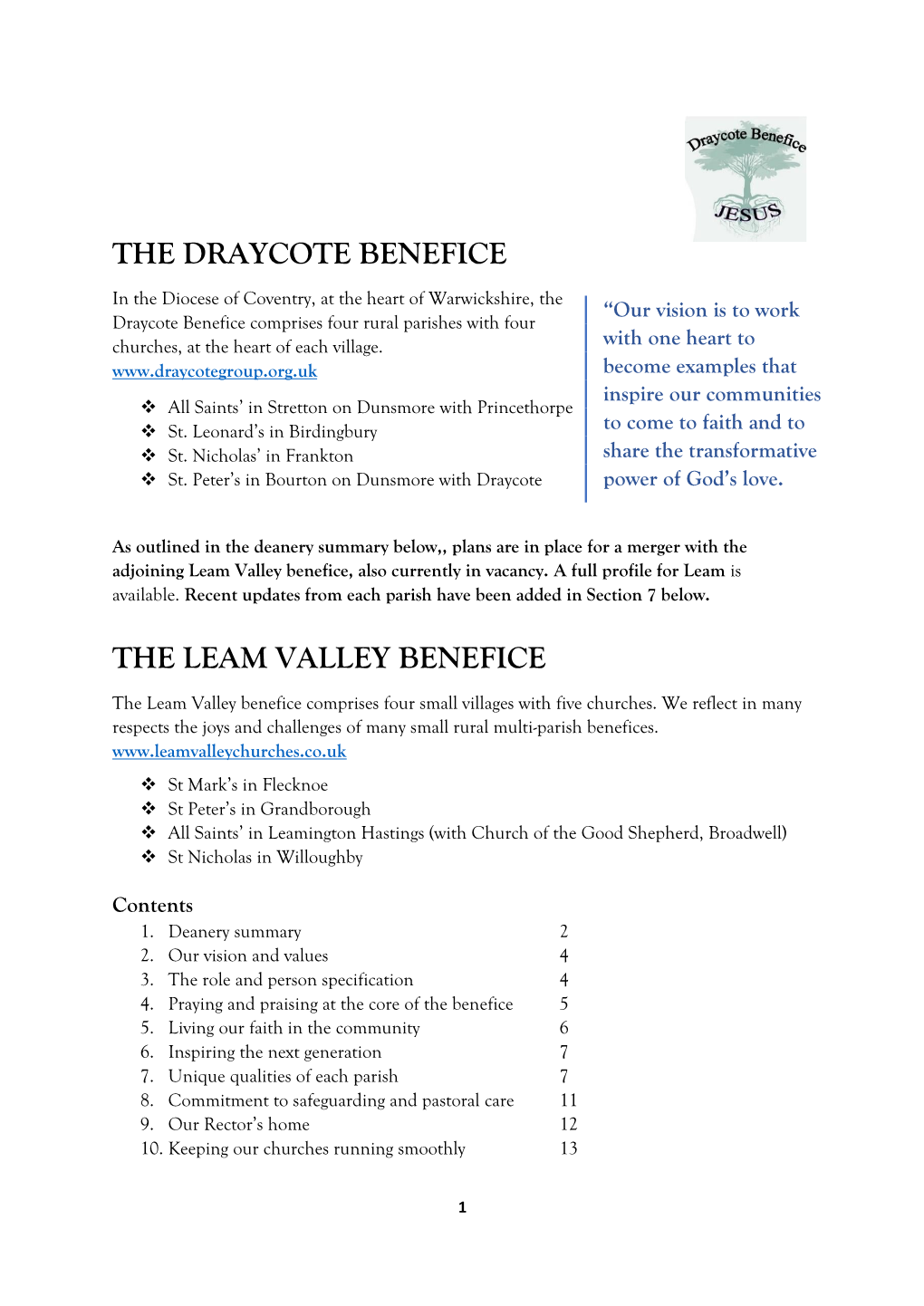 The Draycote Benefice the Leam Valley Benefice