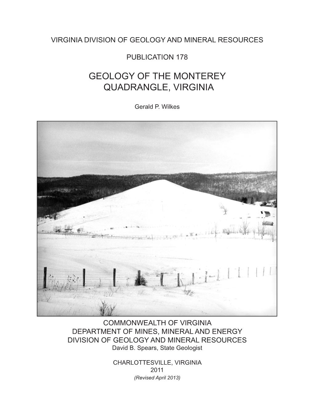 Geologic Map of the Monterey Quadrangle, Virginia