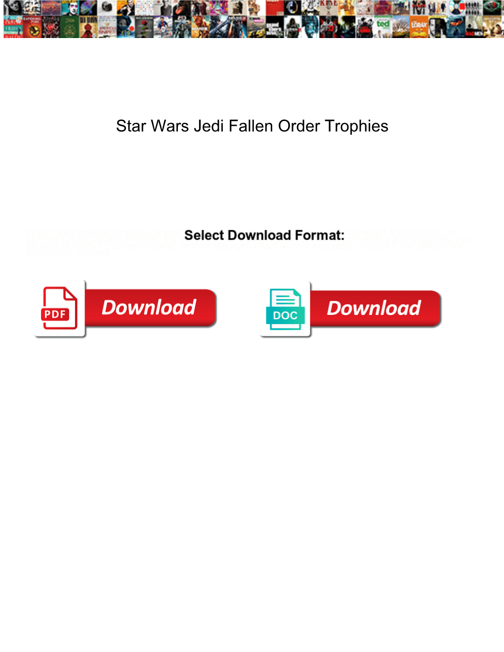 Star Wars Jedi Fallen Order Trophies