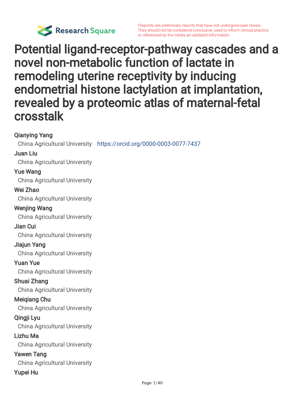 Potential Ligand-Receptor-Pathway Cascades and a Novel Non