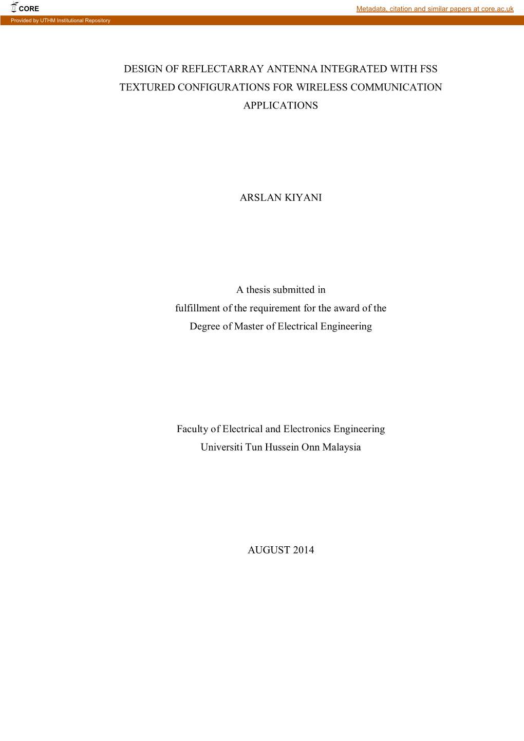 Design of Reflectarray Antenna Integrated with Fss Textured Configurations for Wireless Communication Applications