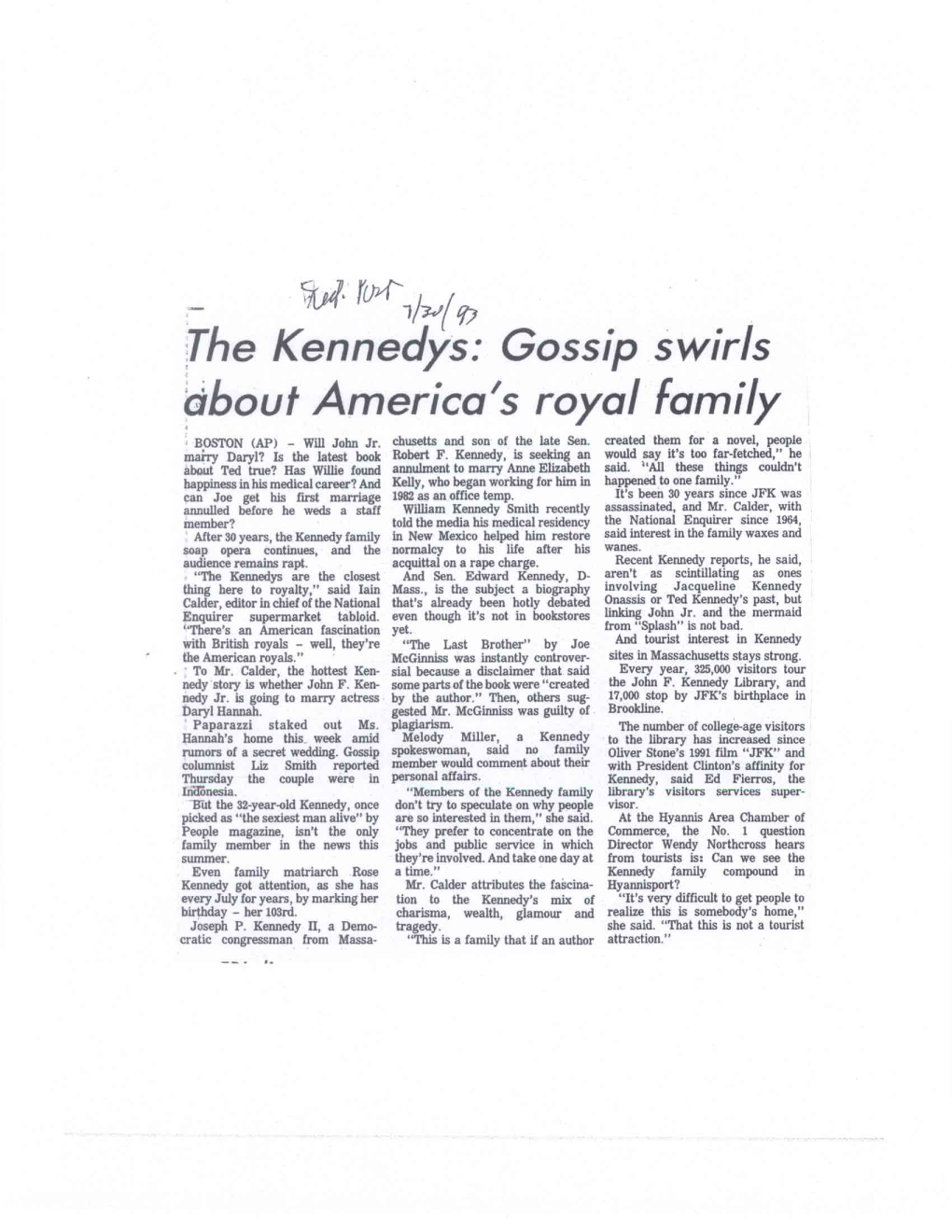 The Kennedys: Gossip Swirls About America's Royal Family