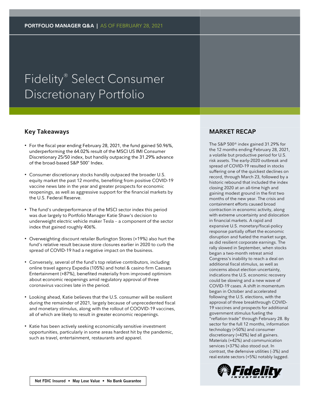 Fidelity® Select Consumer Discretionary Portfolio