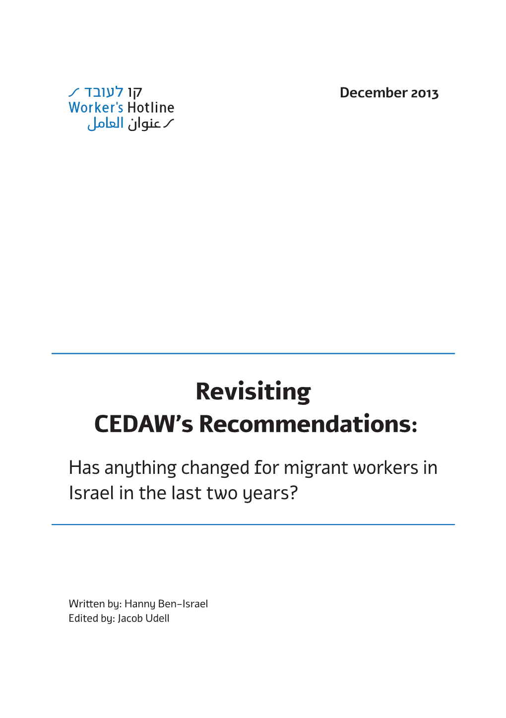 Revisiting CEDAW's Recommendations