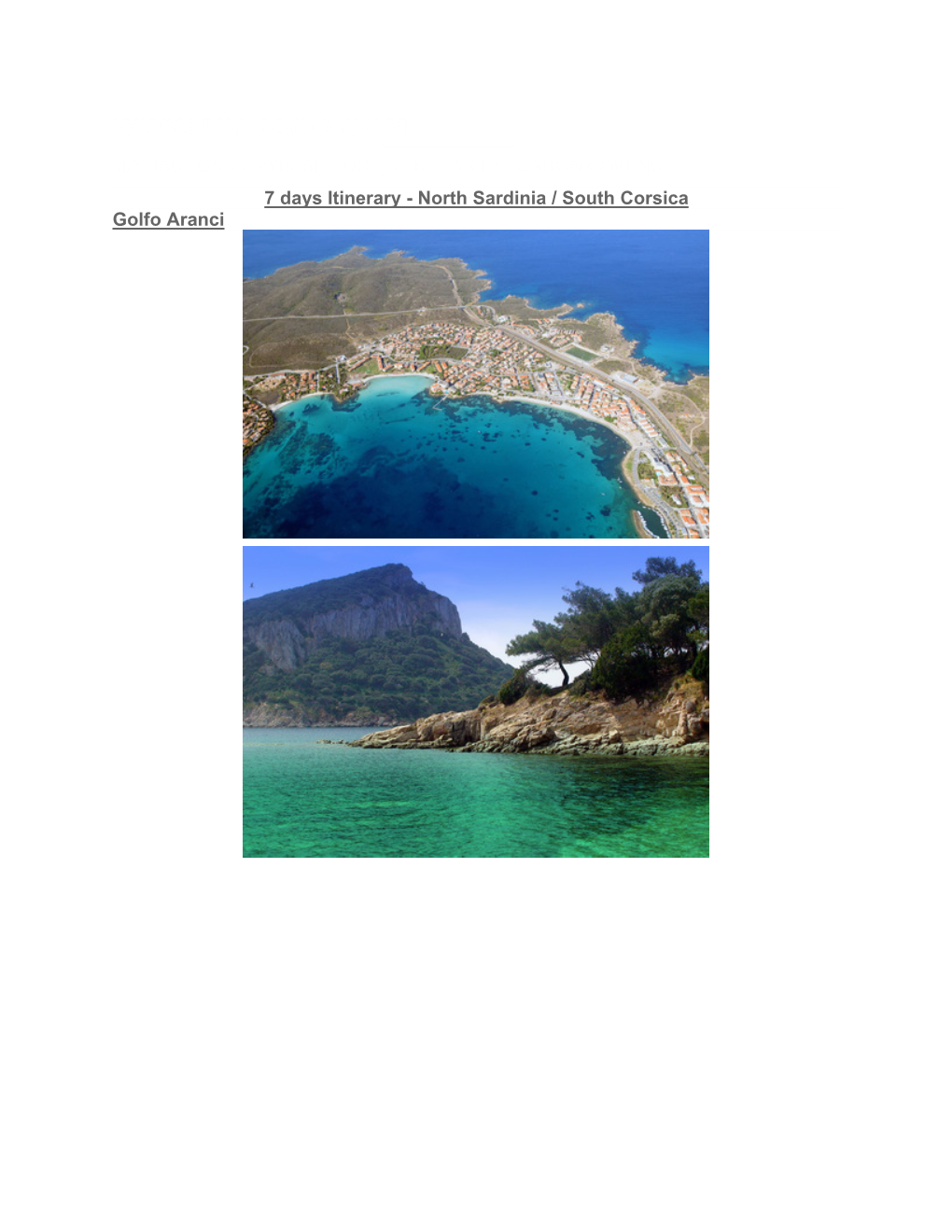 7 Days Itinerary North Sardinia South Corsica