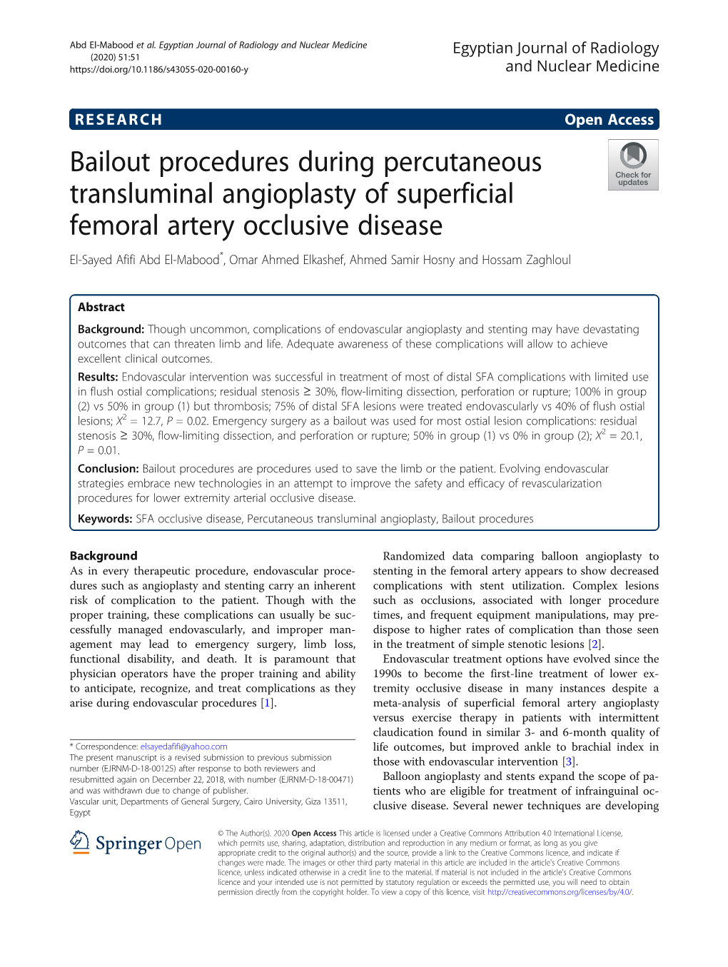 Bailout Procedures During Percutaneous Transluminal