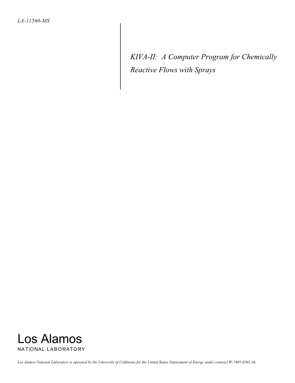 KIVA-II: a Computer Program for Chemically Reactive Flows with Sprays