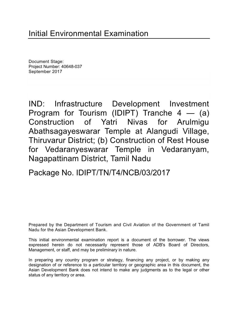 IDIPT -..::Tamilnadu Tourism
