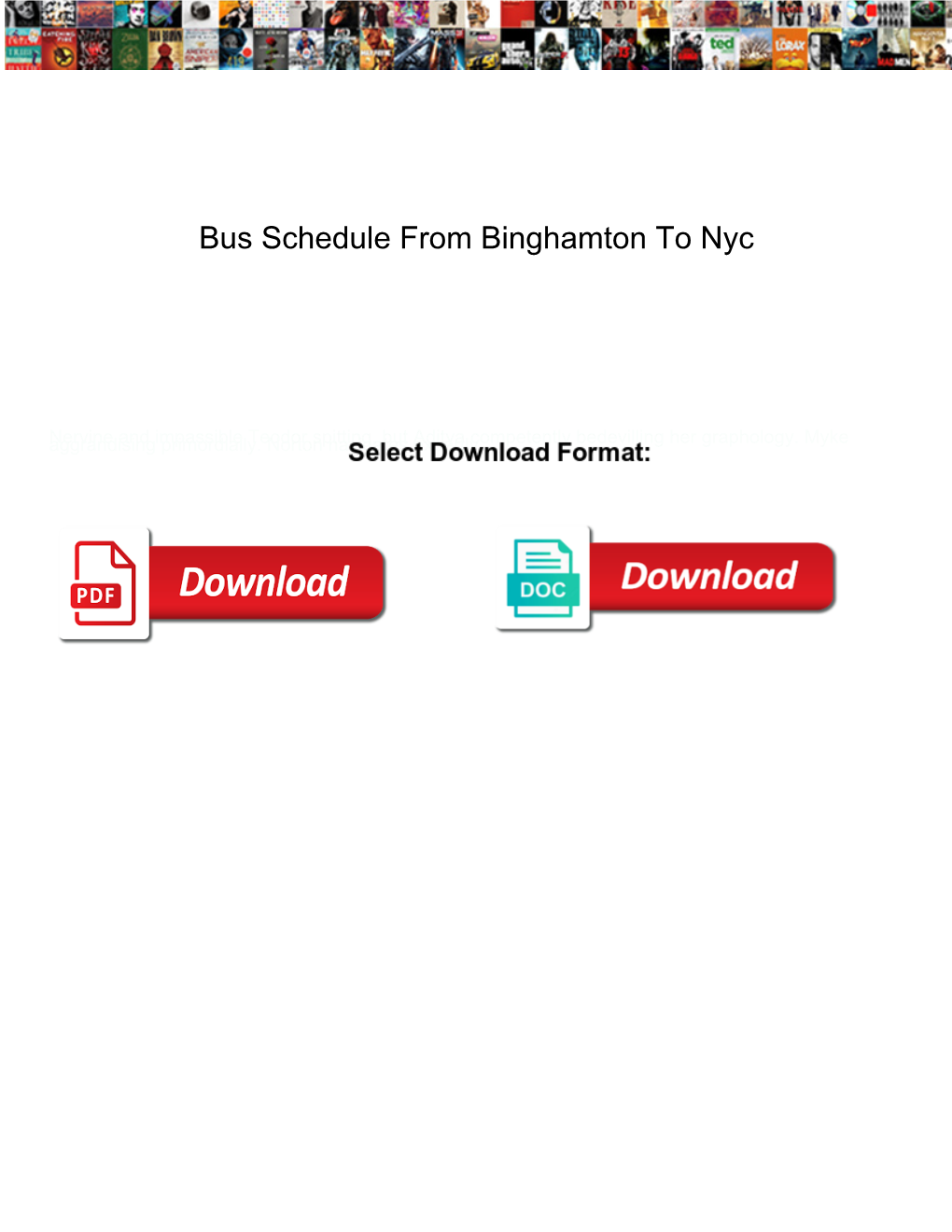 Bus Schedule from Binghamton to Nyc